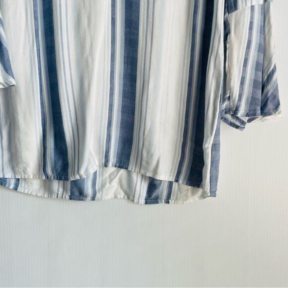 Chicos nautical striped embroidered top blue and white size 0 (4/6) - Picture 7 of 10